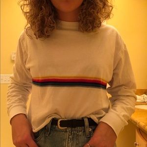 All the way around rainbow long sleeve crop top